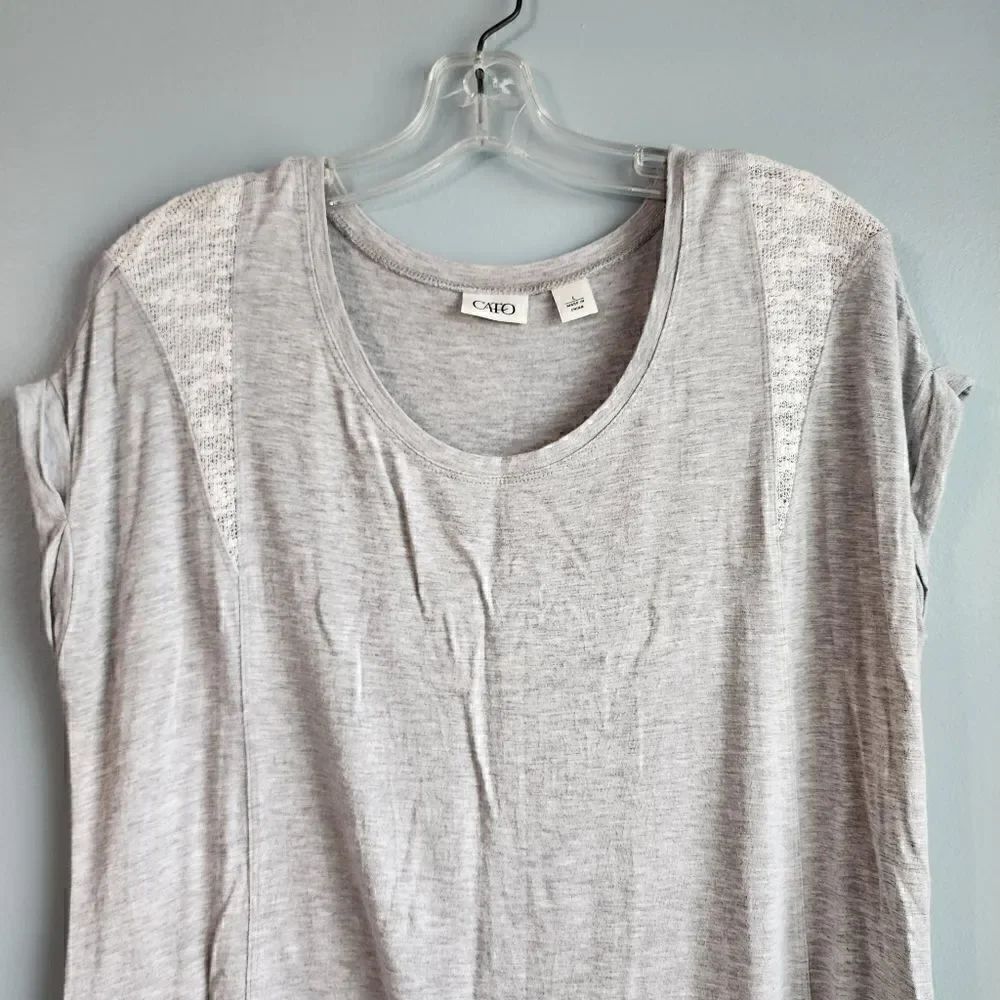 Cato Gray Flared Short Sleeve Tunic - Picture 11 of 11